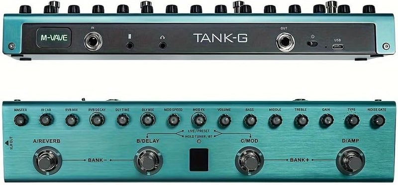 IOppWin Tank G Portable Guitar Multi-Effects Pedal with 36 Editable Presets, XLR Balanced Output, Rechargeable Battery & App Customization – Compact Tuner & IR Cab Simulator - Image 4